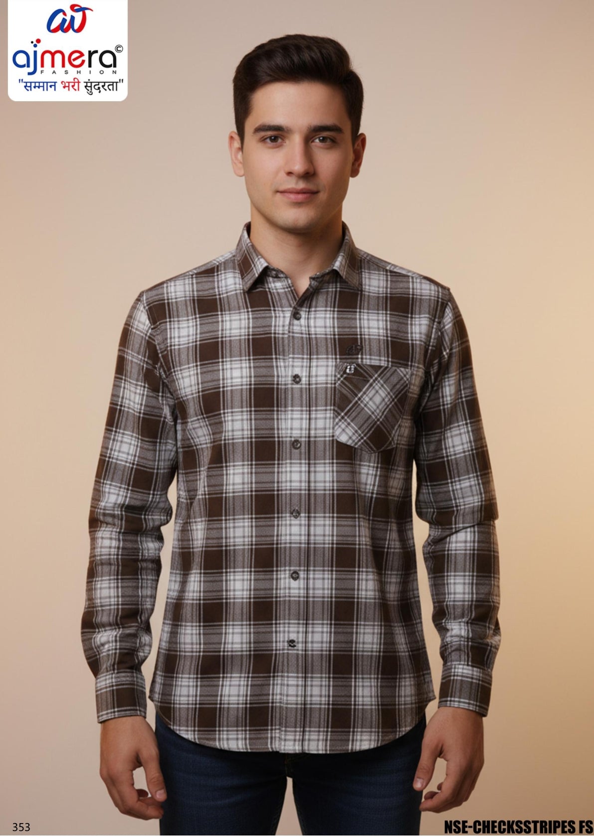 Mens Shirt Supplier India for Wholesale Buyers | NSE-CHECKS STRIPES FS