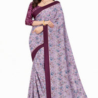 Linen Jari Print Loose Saree with Blouse for Premium Ethnic and Traditional Wear | SBI-SATIN SILK