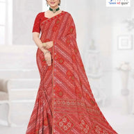 Fashionable Printed Saree with Blouse Piece for Festive Collection | GLC-LARA CHIFFION
