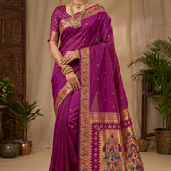 Designer Jacquard Silk Saree with Blouse Piece for Traditional Occasions | CUT-1086