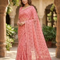 Weightless Print Loose Saree with Blouse for Premium Ethnic and Traditional Wear | CAS-RUBY SILK