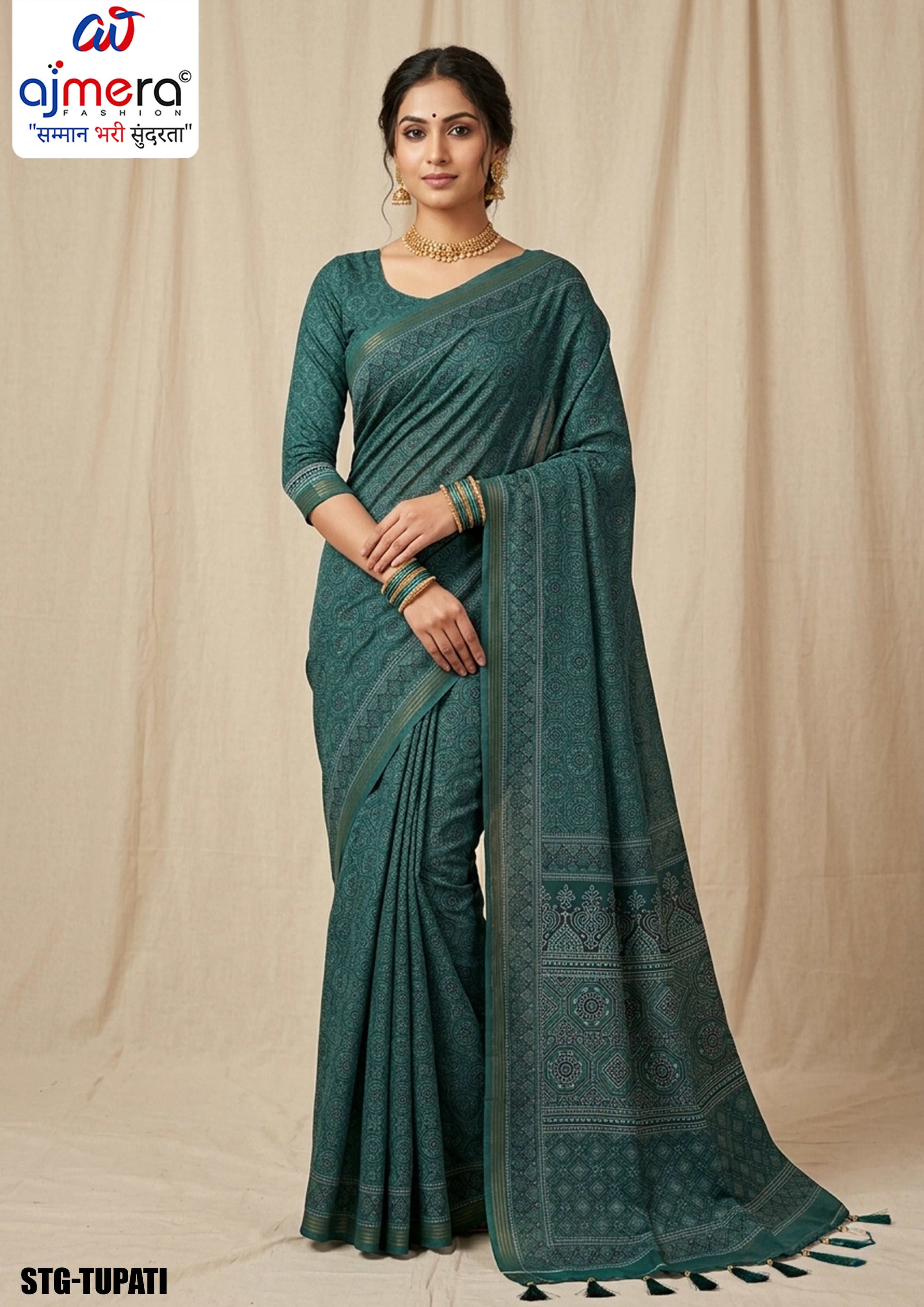 Digital Printed Saree with Blouse Piece for Premium Ethnic and Traditional Wear | STG-TRUPTI