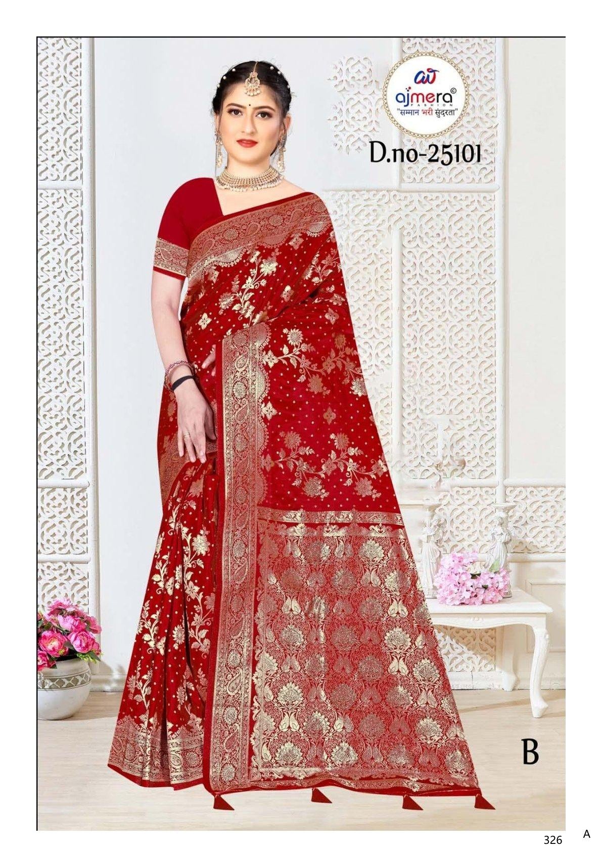 Elegant Jacquard Silk Saree with Designer Blouse Piece for Festive Elegance | MTE-25101