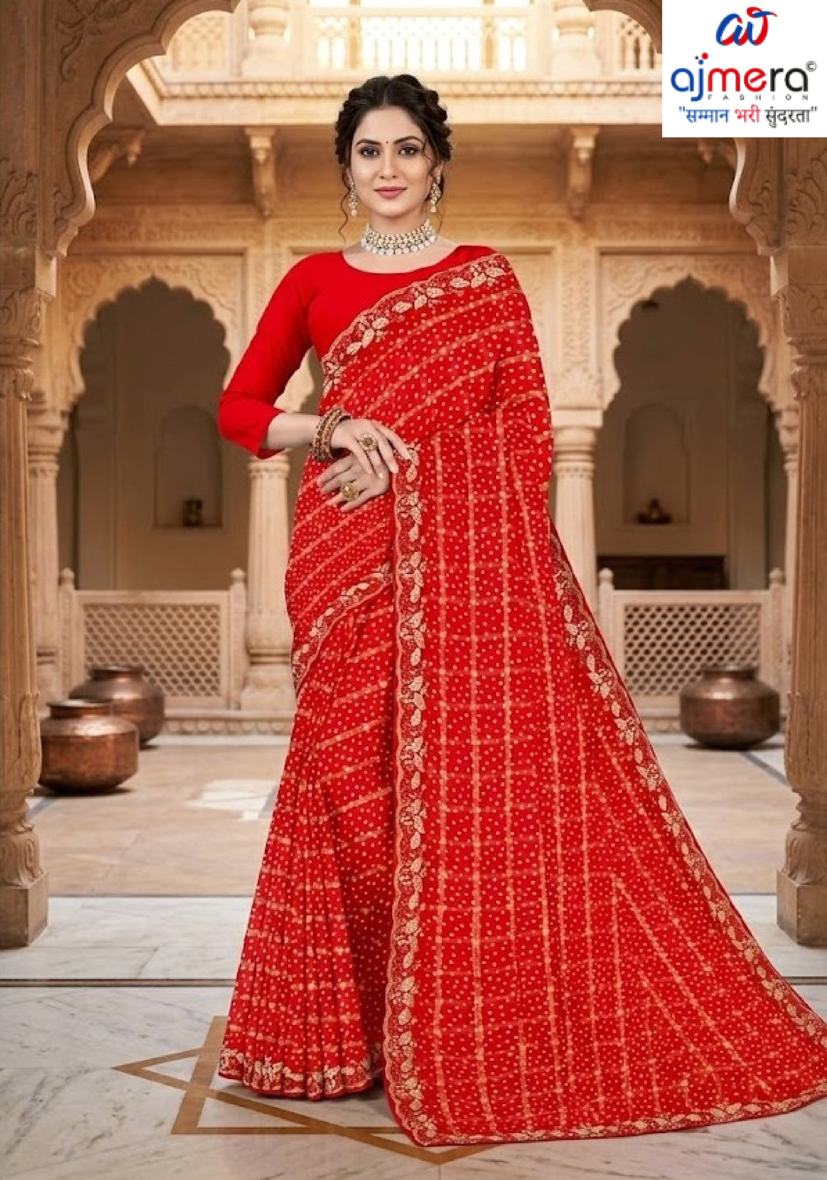 Georgette Print Loose Saree with Blouse for Premium Ethnic and Traditional Wear | TD-NAARI