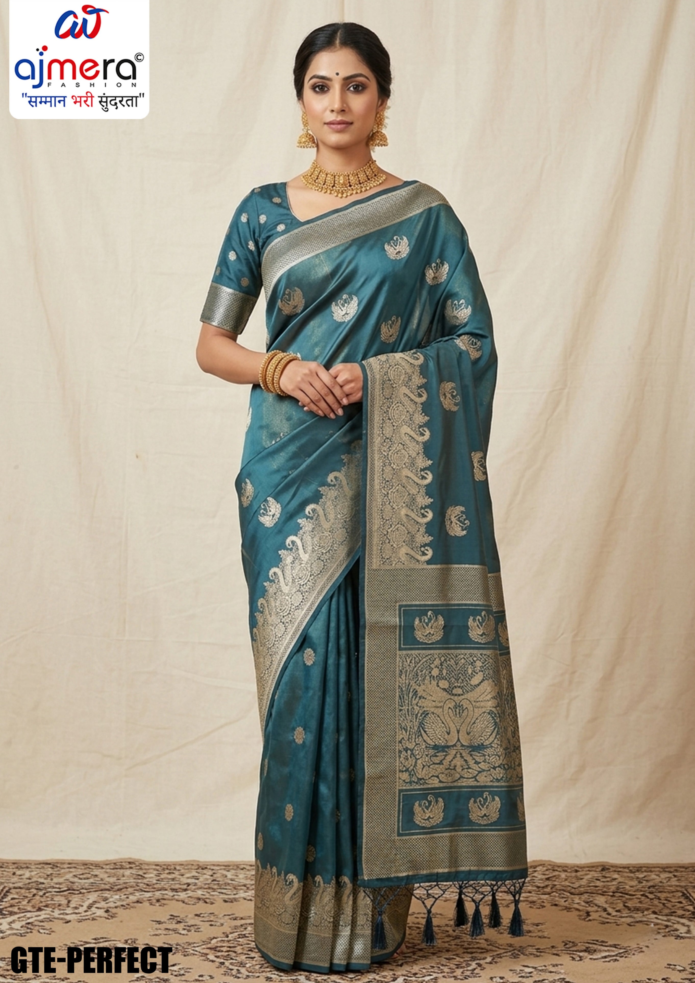 Grace Jacquard Silk Saree With Blouse Piece | GTE-PERFECT