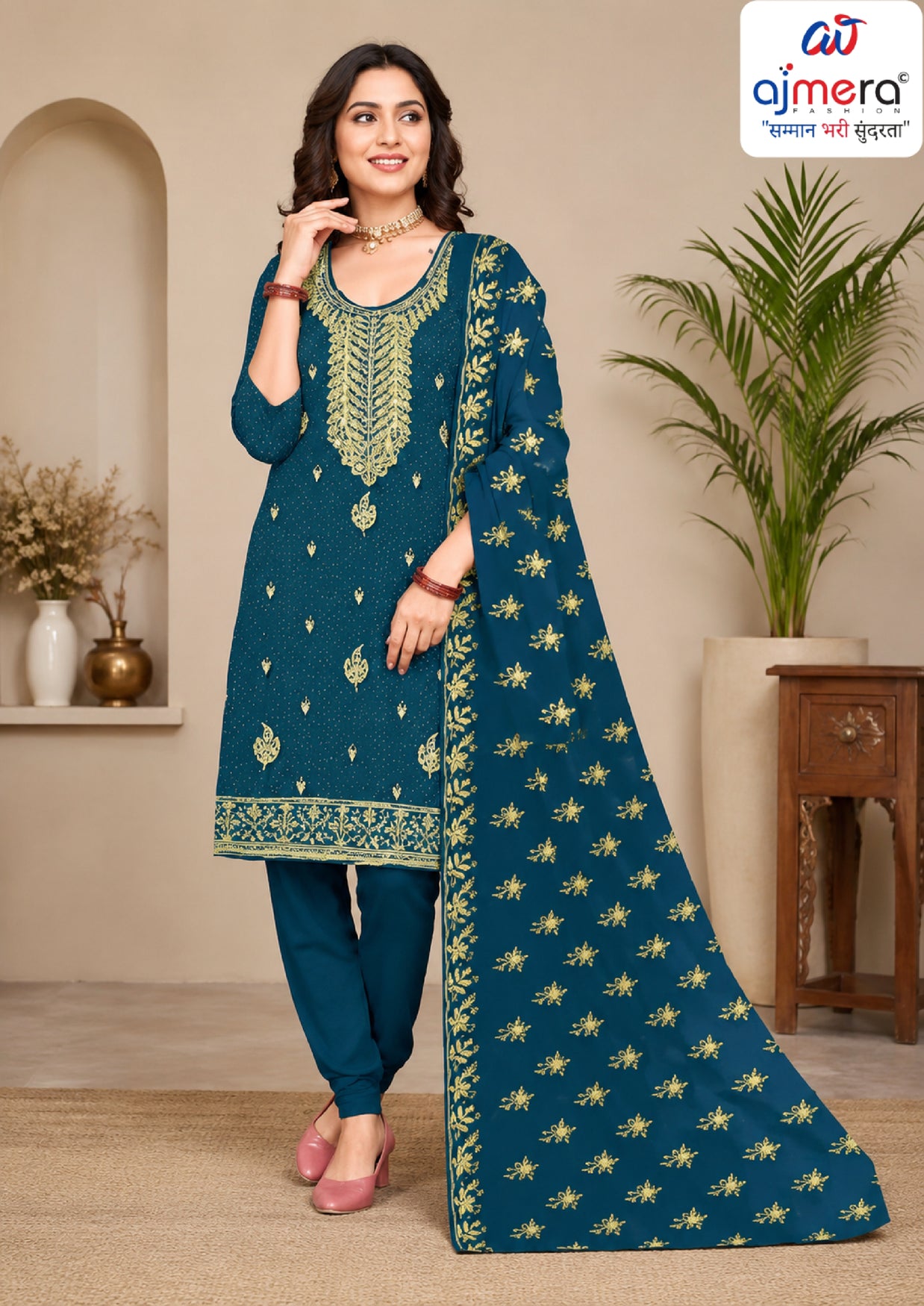Classic Jaam Designer Unstitched Suit Set | RPY-RIVER SPACE-6