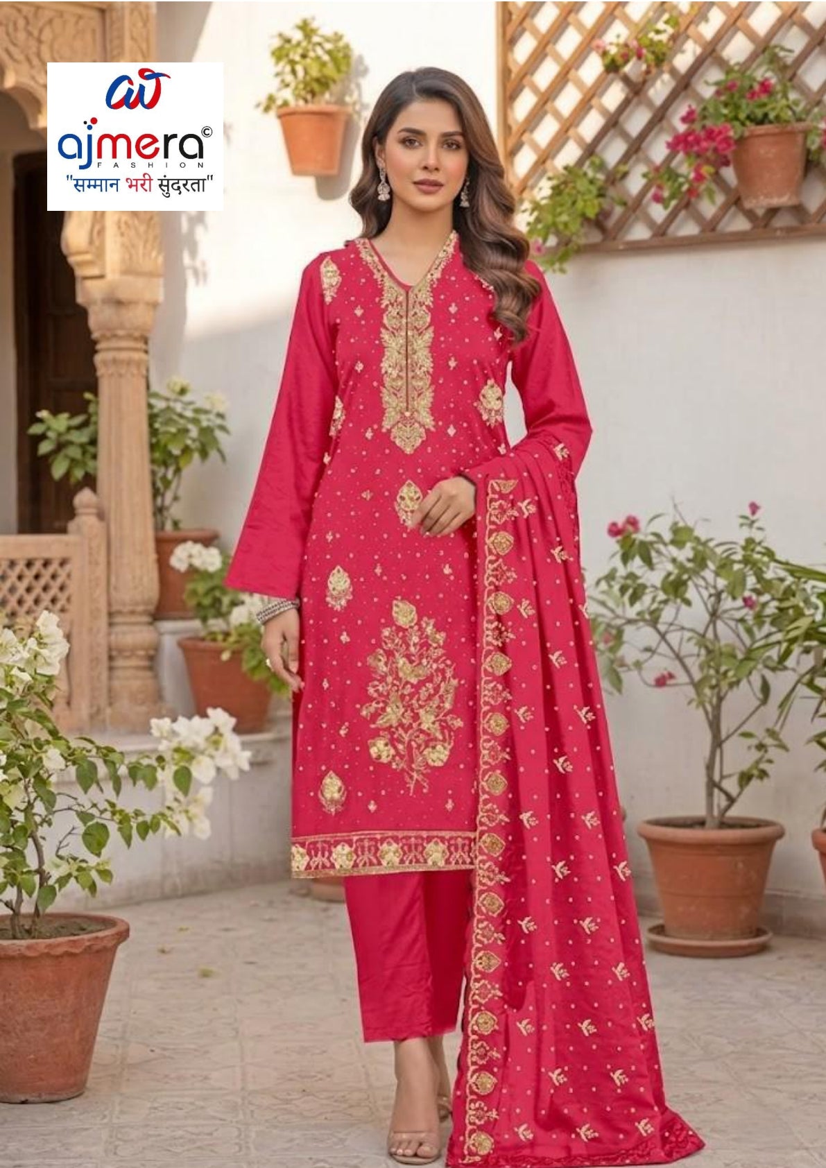 Premium Designer Unstitched Suit Set | YF-LEELA-1
