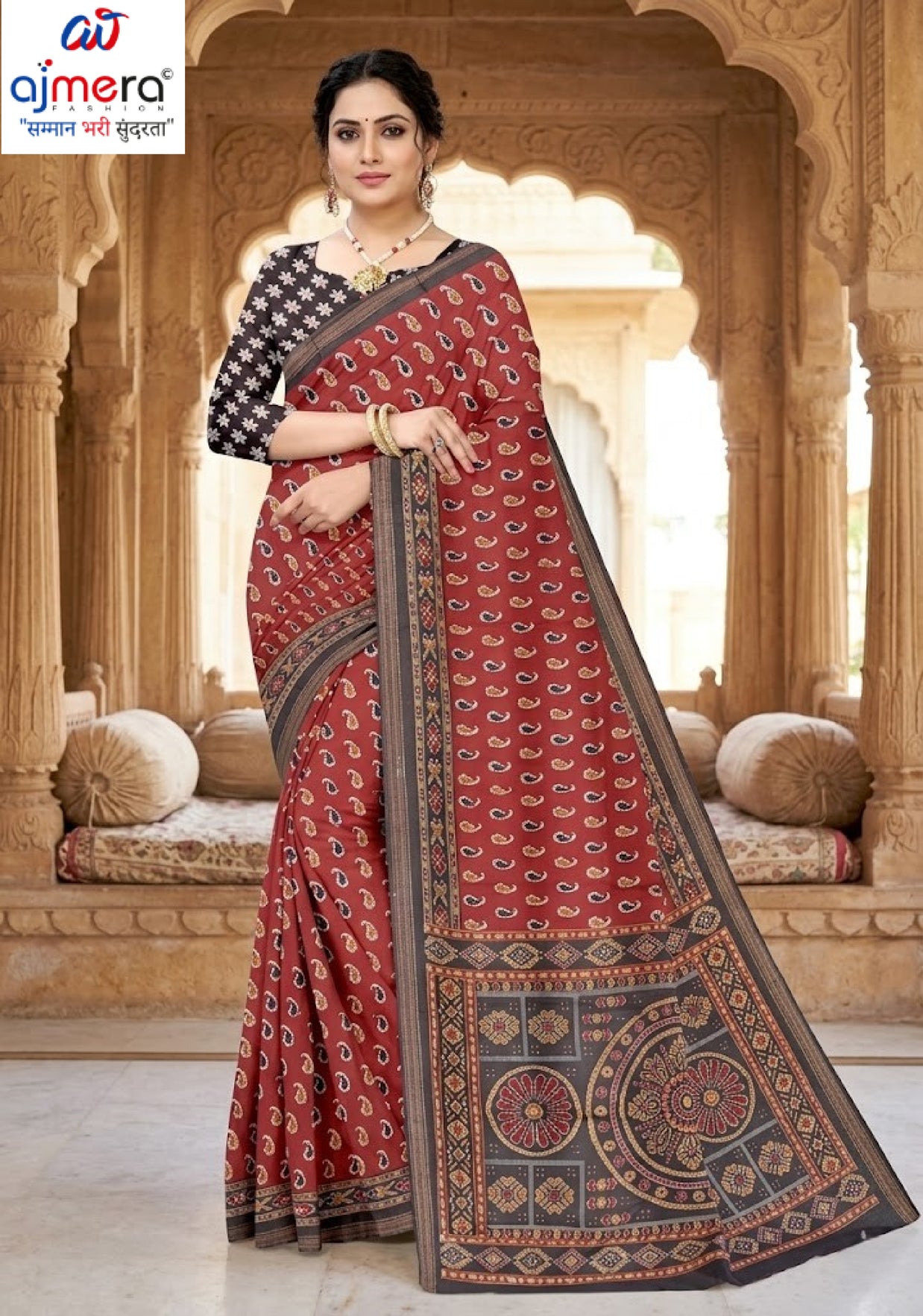 Daily Wear Cotton Saree with Blouse Piece for Premium Ethnic and Traditional Wear | ANT-MUSKAN PURE SILK