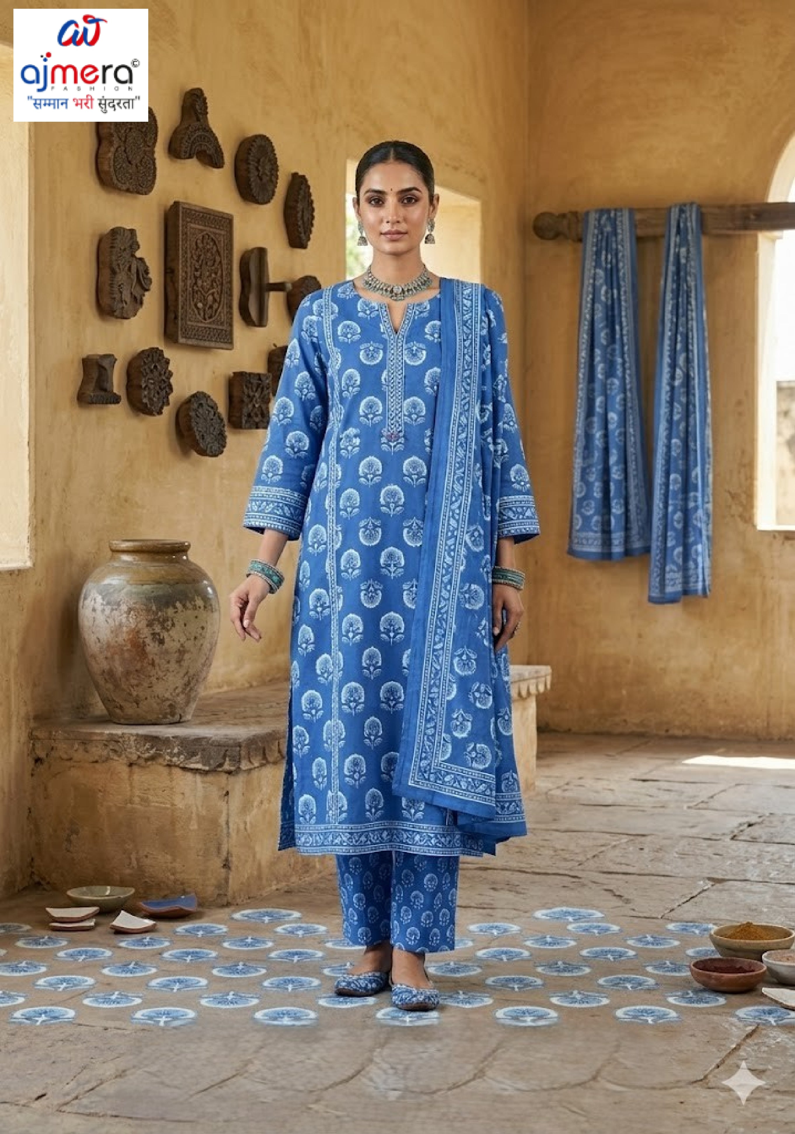 Premium Cotton Unstitched Suit Set | NCY-PRIYA