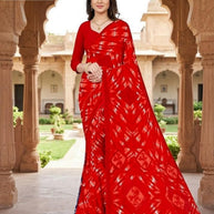 Printed Print Loose Saree with Blouse for Premium Ethnic and Traditional Wear | SGR-RENIYAL CRAPE