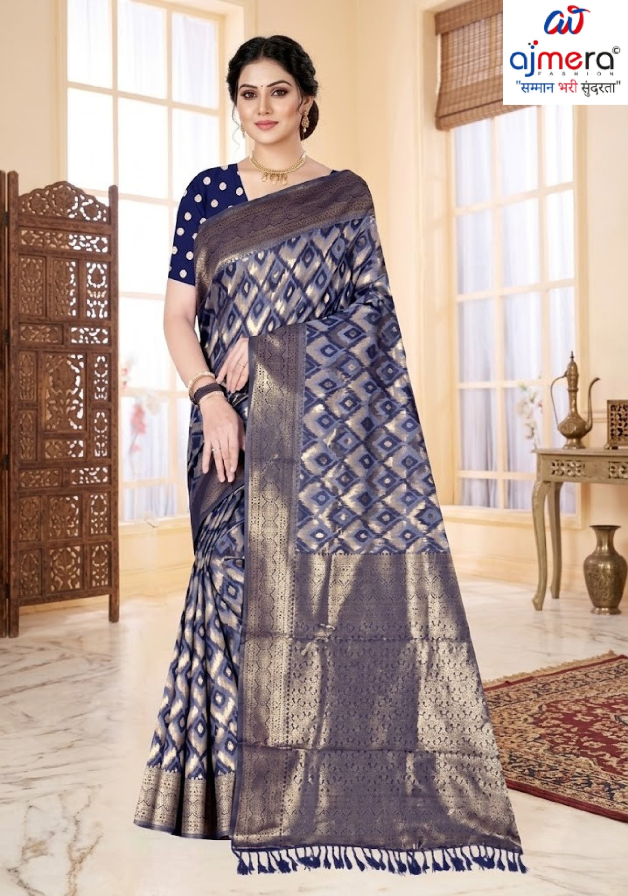 Fancy Jacquard Silk Saree With Blouse Piece | TUL-AARTI SITA COTTON