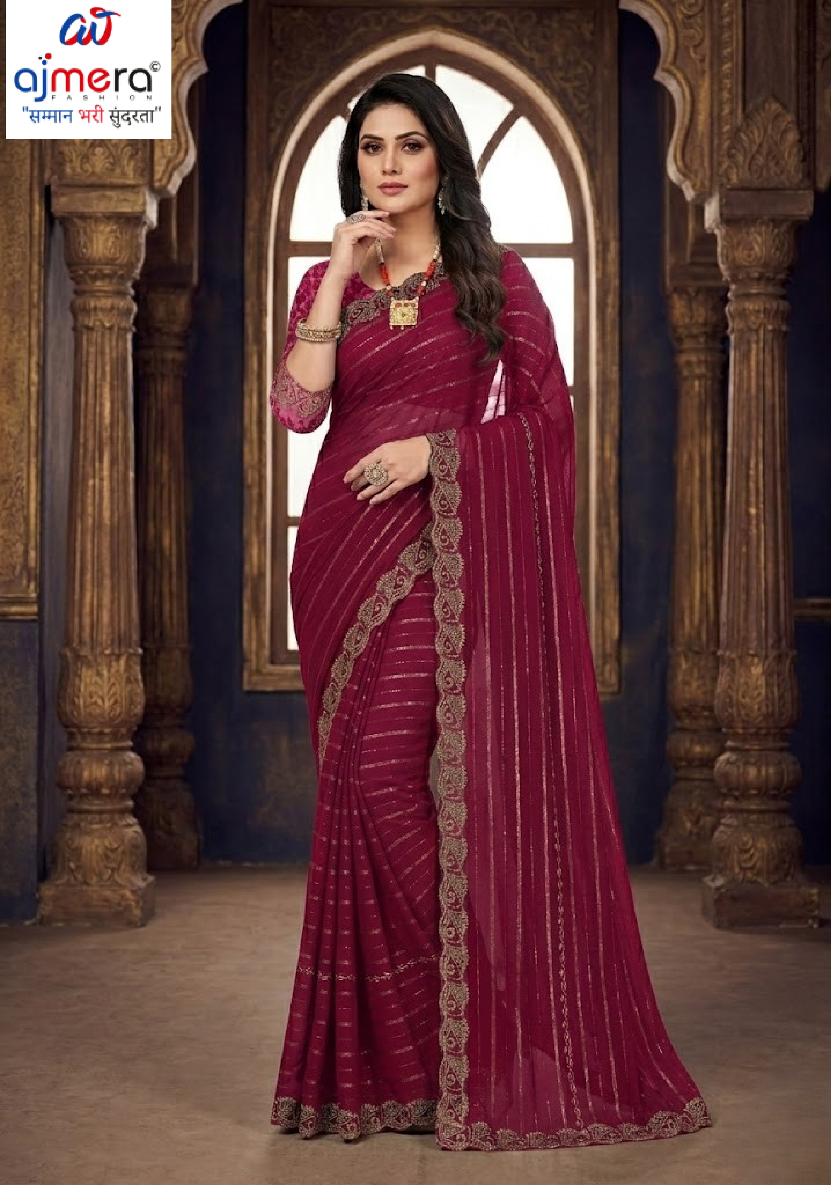 Crepe Dyed Matching Saree with Blouse Piece for Premium Ethnic and Traditional Wear | RAL-SHEHANSHA