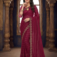 Crepe Dyed Matching Saree with Blouse Piece for Premium Ethnic and Traditional Wear | RAL-SHEHANSHA
