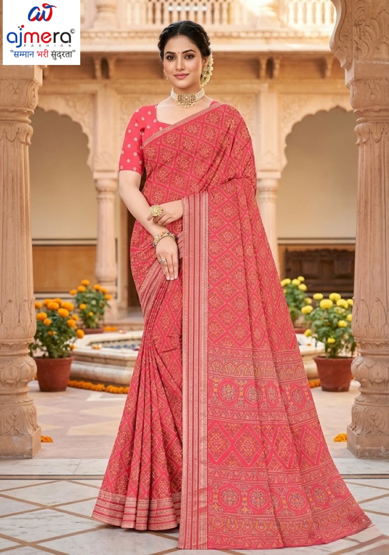 Fashionable Printed Saree with Blouse Piece for Festive Collection | GLC-KANCHI SILK-2
