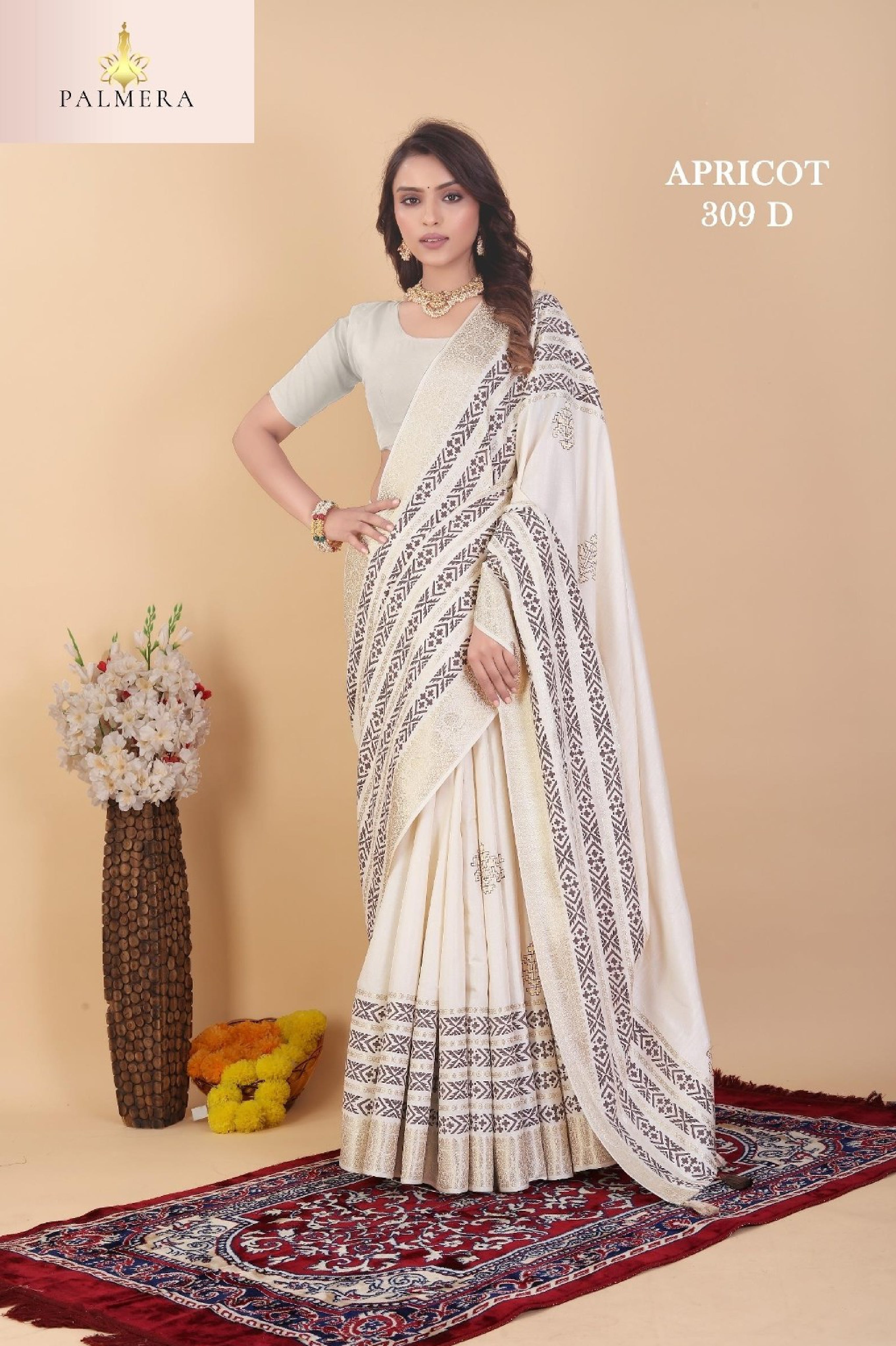 Apricot Linen Saree with Blouse for Premium Ethnic and Designer Wear | ALL-APRICOT-309