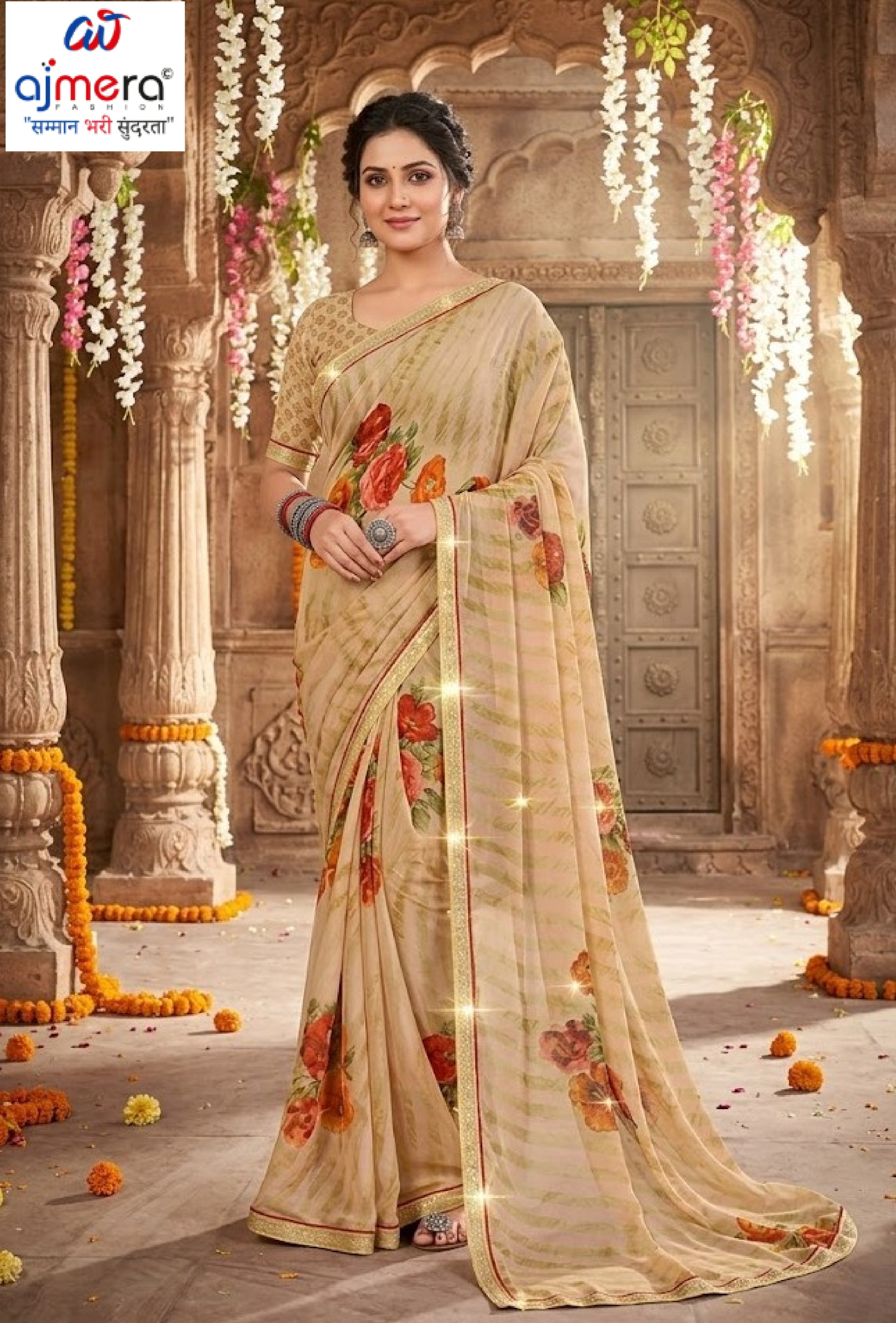 Premium Printed Saree with Matching Blouse Piece for Ethnic Elegance | PRM-JANEMAN