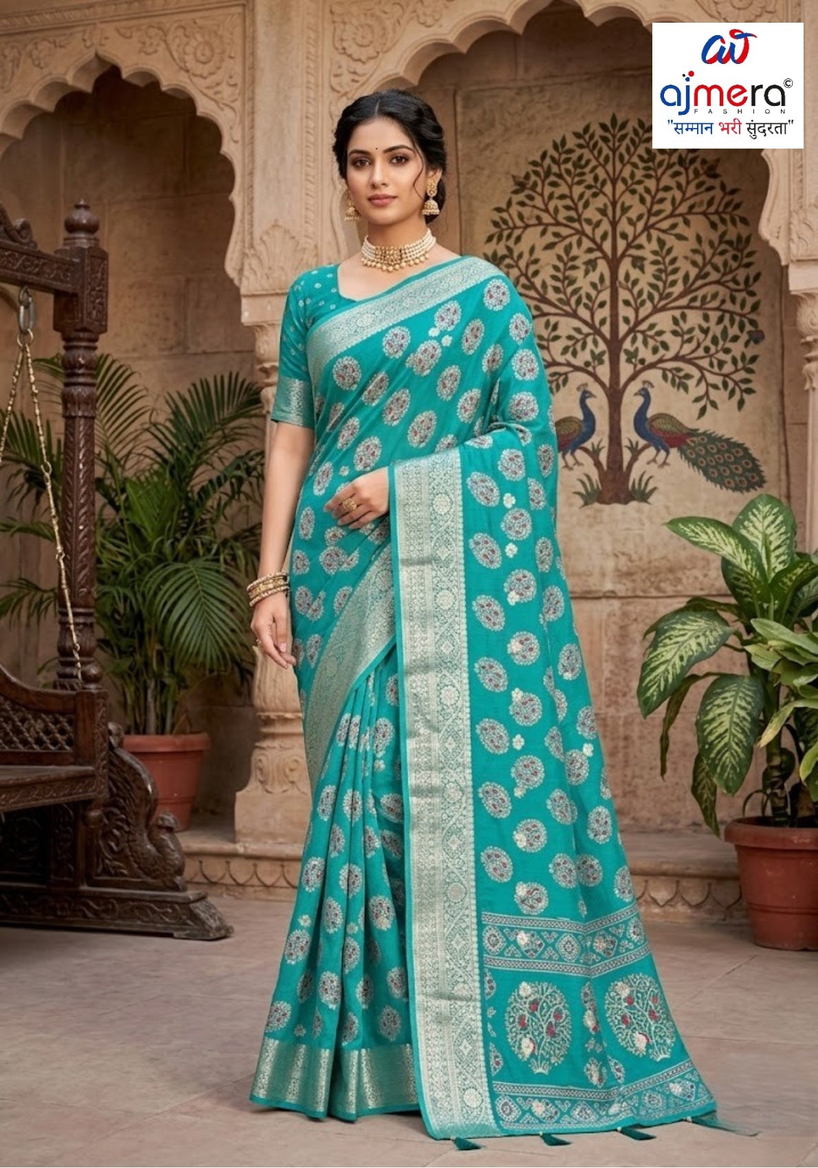 Contemporary Printed Saree with Blouse Piece for Premium Wear | VER-NAZAKAT-42546