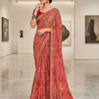Designer Printed Saree with Blouse Piece for Special Occasions | PRM-ROSE QUEEN