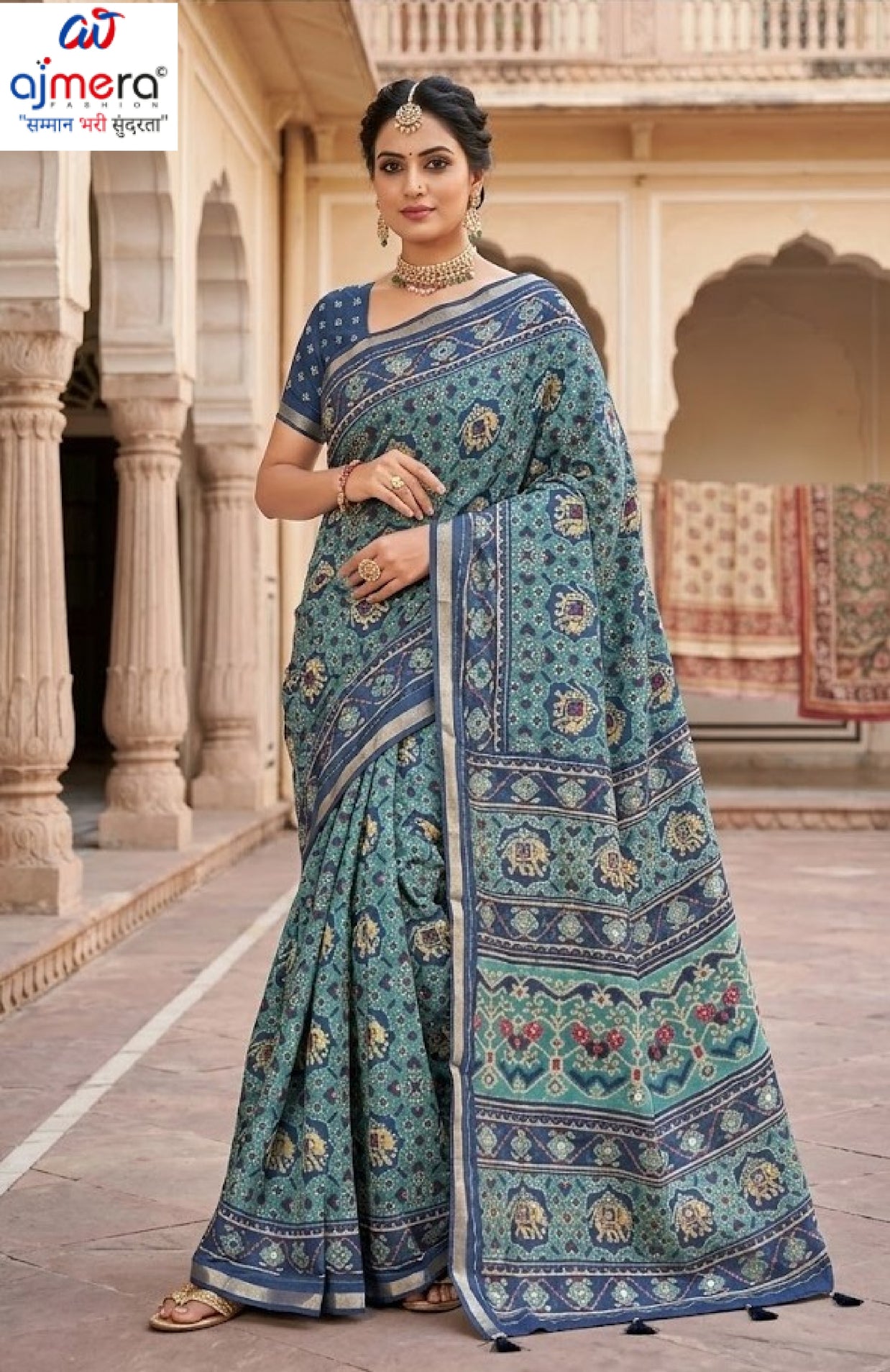Graceful Printed Saree with Blouse Piece for Modern Ethnic Fashion  | VER-SHANTI-47831