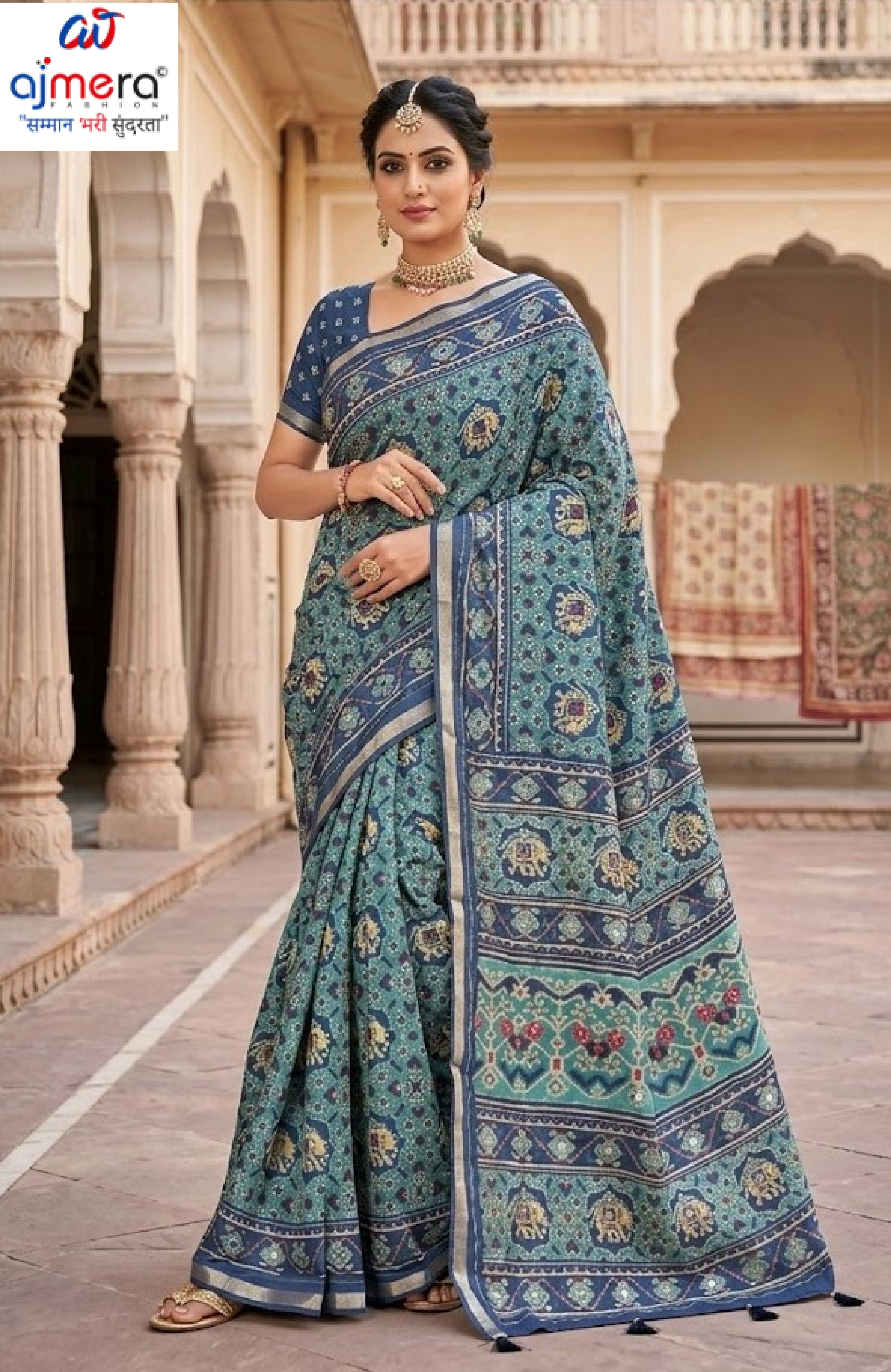 Graceful Printed Saree with Blouse Piece for Modern Ethnic Fashion  | VER-SHANTI-47831