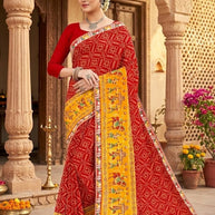 Georgette Print Loose Saree with Blouse for Premium Ethnic and Traditional Wear | TD-MITHASH