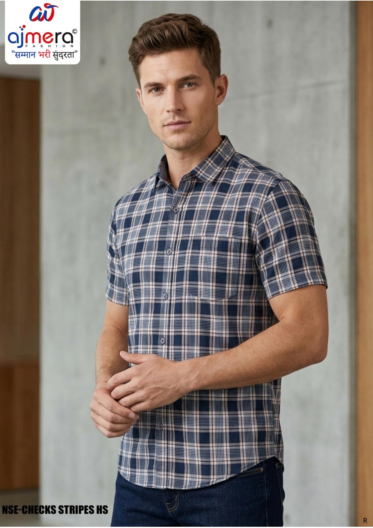 Mens Shirt Wholesaler India for Distributors | NSE-CHECKS STRIPES HS
