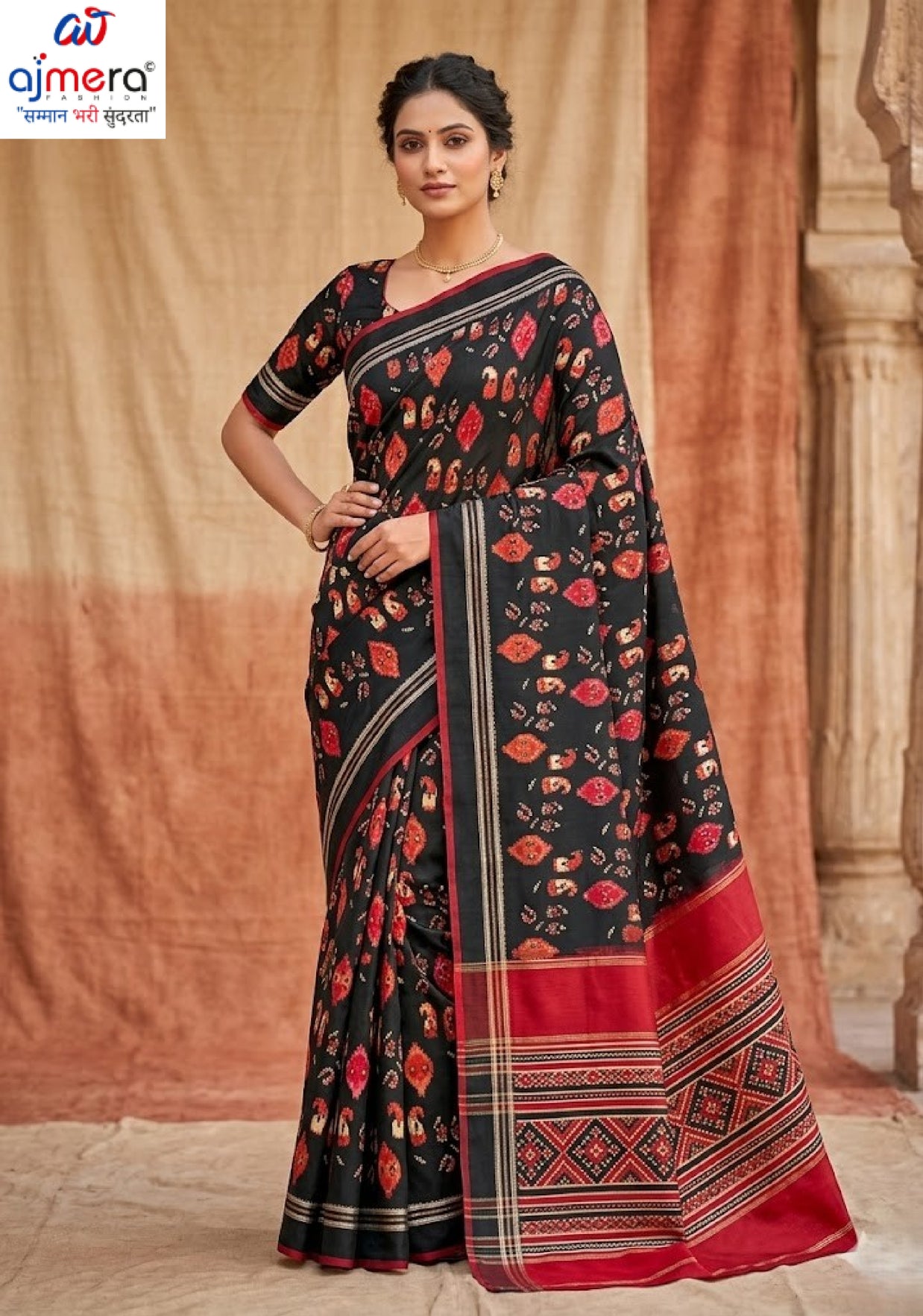 Premium Printed Saree with Matching Blouse Piece for Ethnic Elegance | SSR-MEDONA
