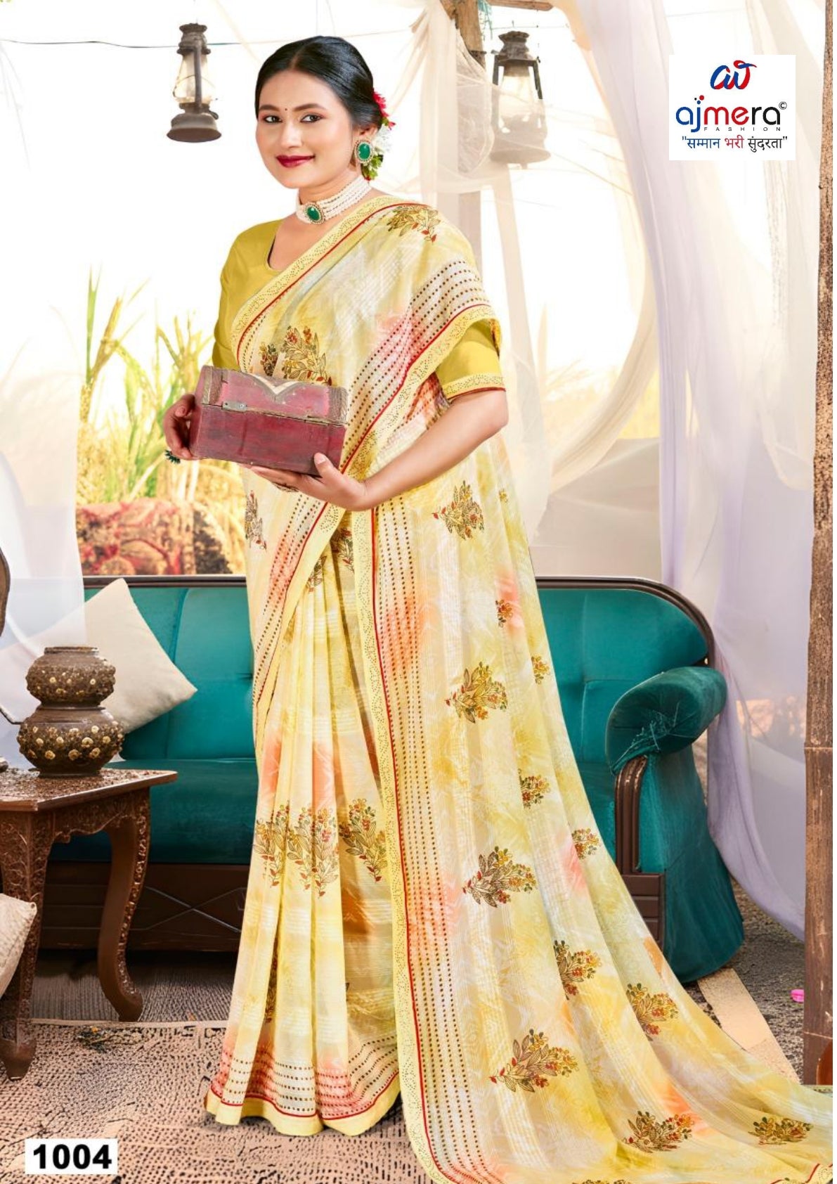 Fashionable Printed Saree with Blouse Piece for Festive Collection | PRM-AC GIRL