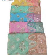 Sophisticated Rapier Silk Matching Saree With Blouse Piece | SOJ-PUSHPA LINEN SAROSKI