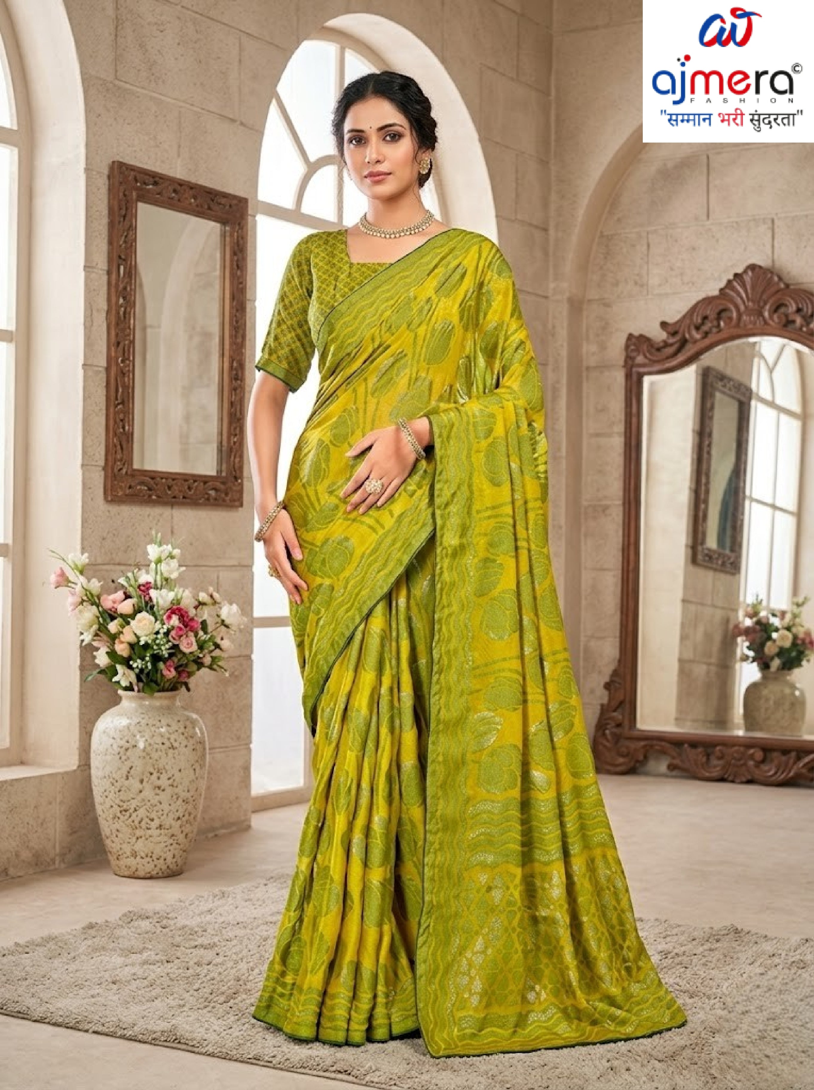 Premium Printed Saree with Matching Blouse Piece for Ethnic Elegance  | RDD-LANDMARK
