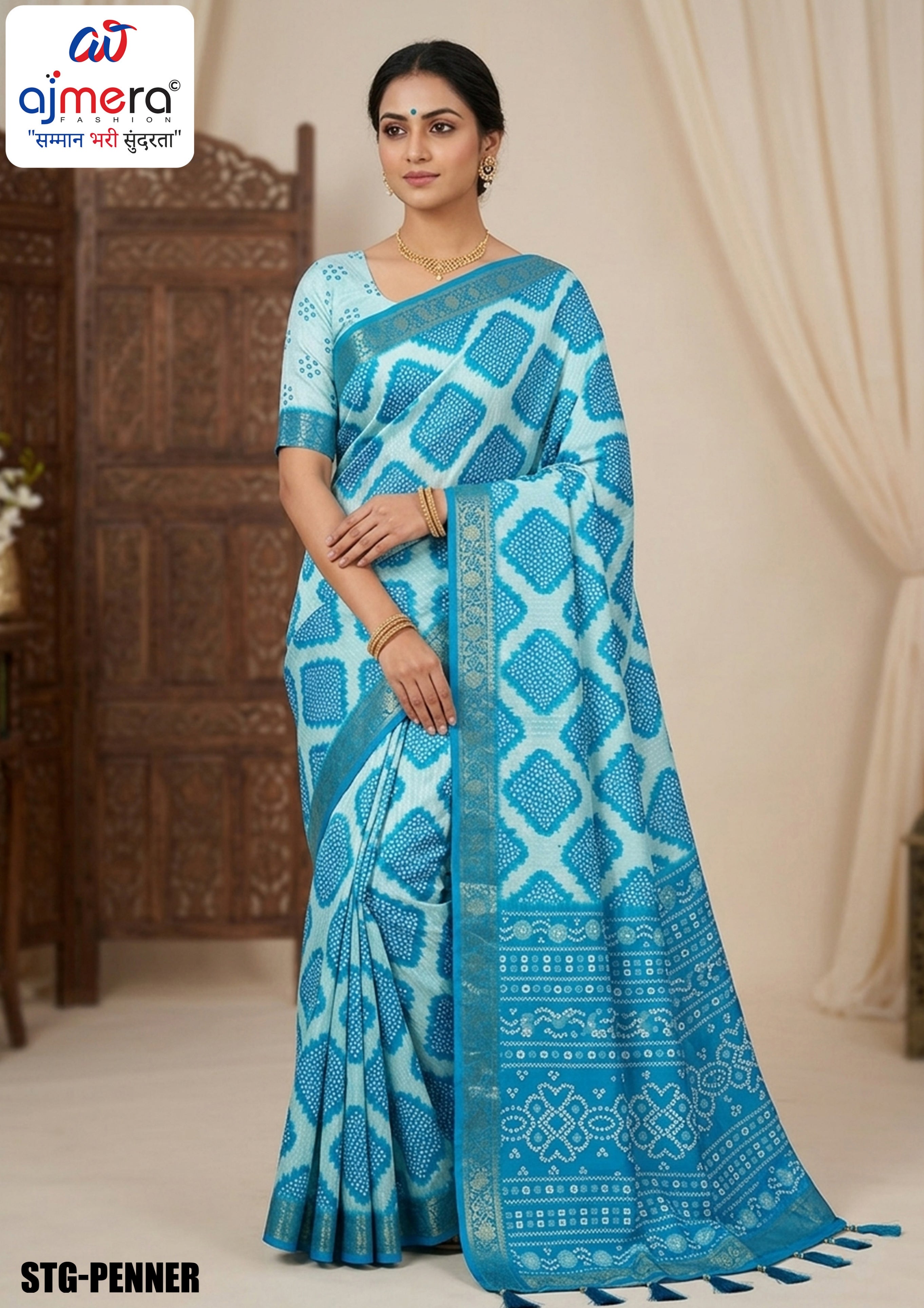Digital Printed Saree with Blouse Piece for Premium Ethnic and Traditional Wear | STG-PENNER