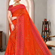 Contemporary Printed Saree with Blouse Piece for Premium Wear | SNR-SANDWISH