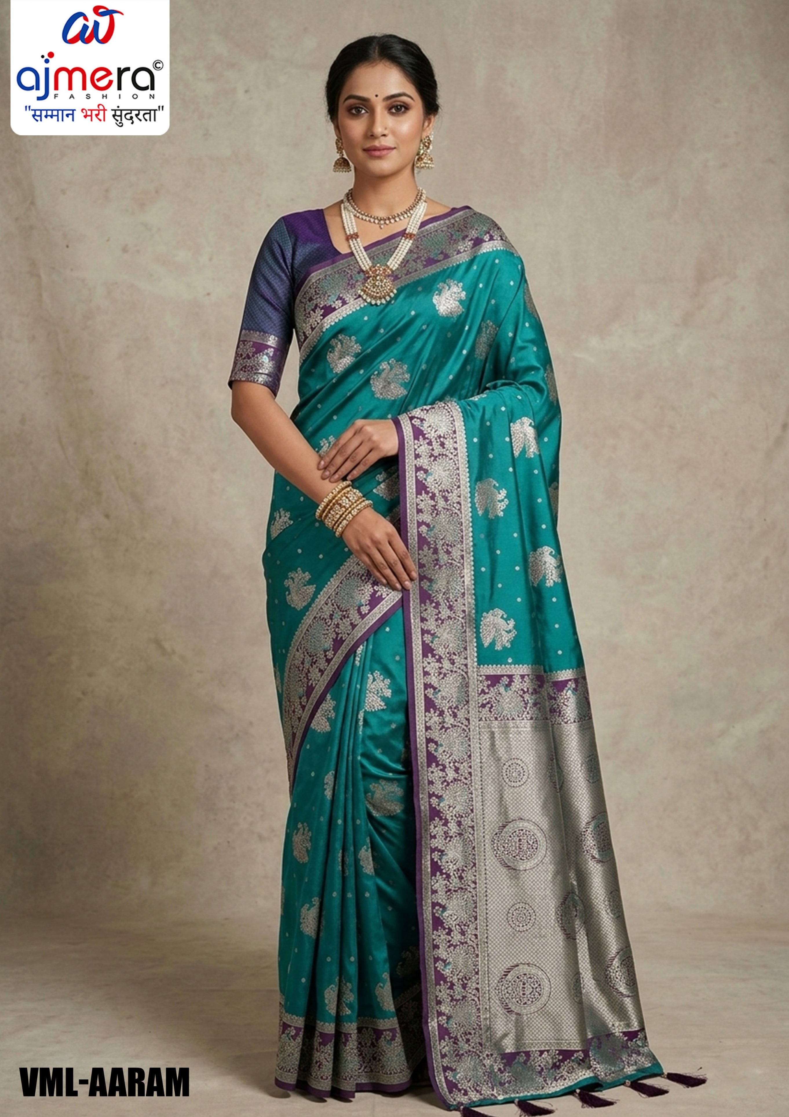 Elite Jacquard Silk Saree With Blouse Piece | VML-AARAM