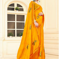 Classic Printed Saree with Blouse Piece for Timeless Traditional Style | PRM-DARK BABY