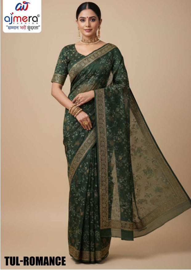 Buy Dyed Matching Saree in Bulk with Blouse Piece for Premium Ethnic and Traditional Wear | TUL-ROMANCE