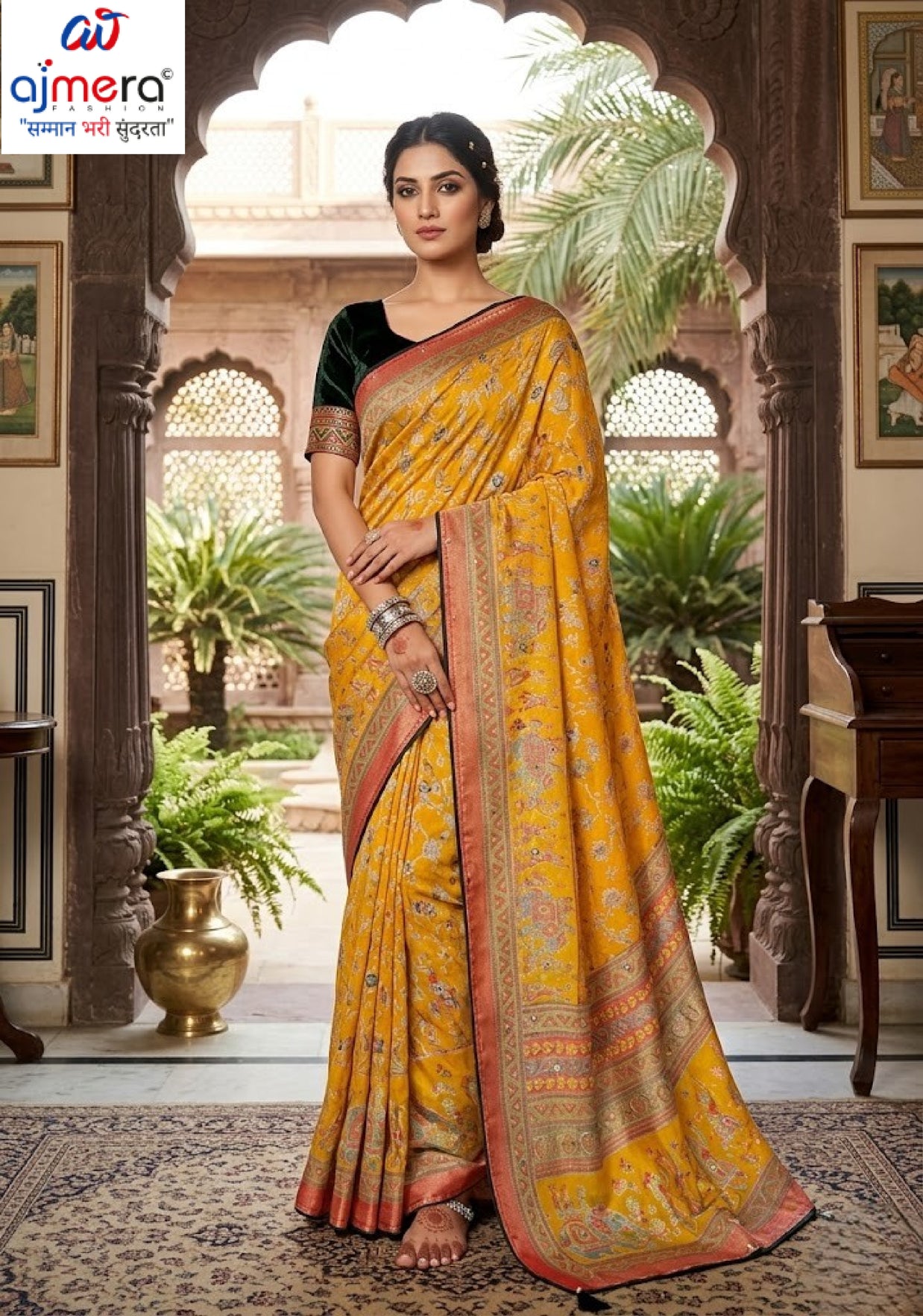 Designer Printed Saree with Blouse Piece for Special Occasions | VDT-TESLA BRASSO-01
