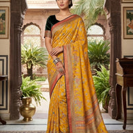 Designer Printed Saree with Blouse Piece for Special Occasions | VDT-TESLA BRASSO-01