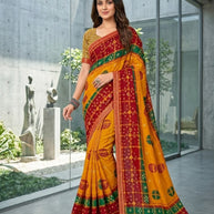 Stylish Printed Saree with Blouse Piece for Traditional Celebrations  | CAS-MAHARANI