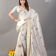 Apricot Linen Saree with Blouse for Premium Ethnic and Party Wear | ALL-APRICOT-344