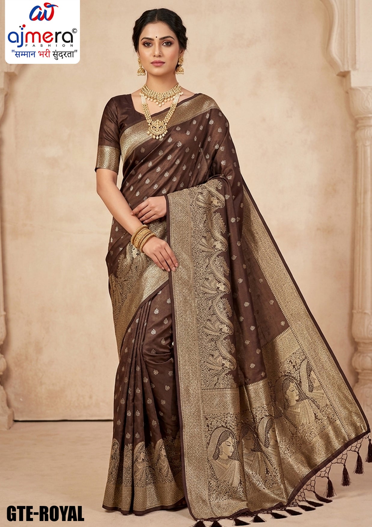 Splendid Jacquard Silk Saree With Blouse Piece | GTE-ROYAL