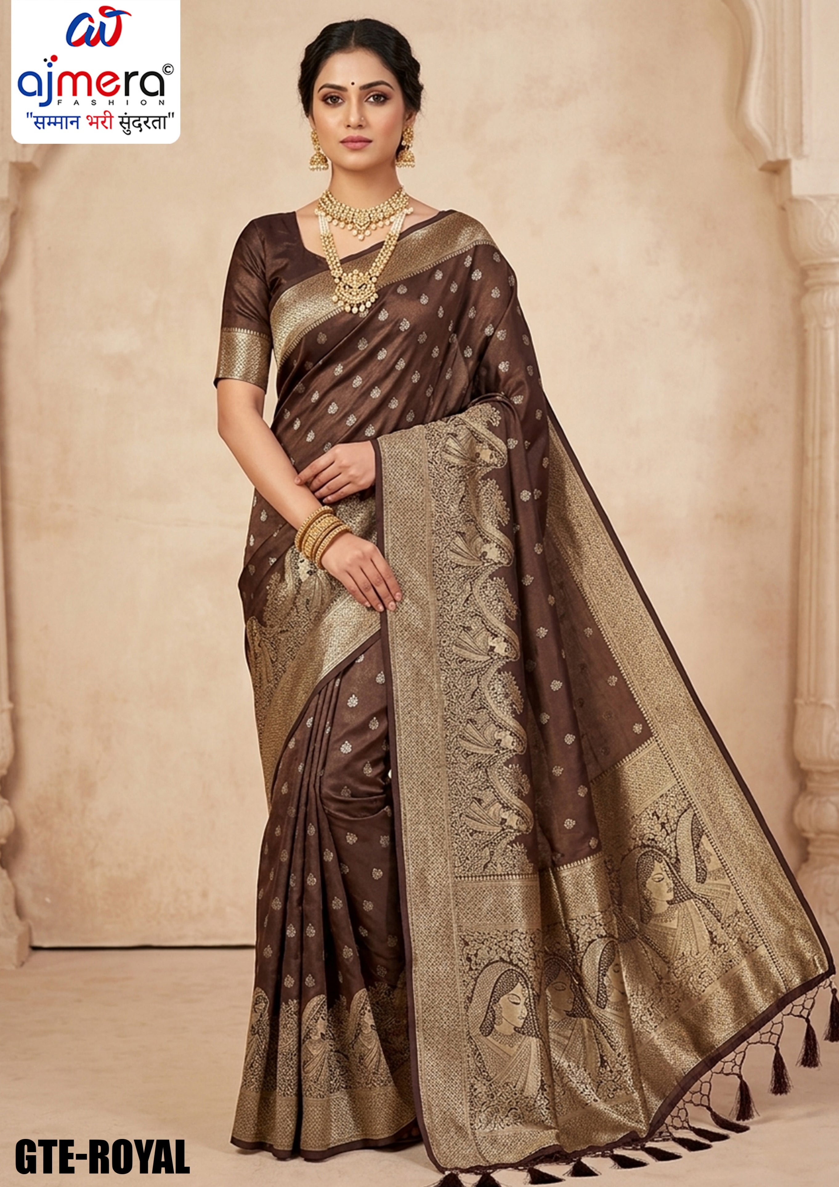 Splendid Jacquard Silk Saree With Blouse Piece | GTE-ROYAL