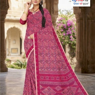 Elegant Printed Saree with Designer Blouse Piece for Festive Wear  | GLC-SILVER GOLD