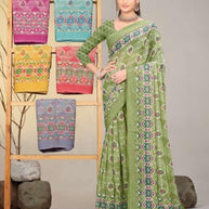Fashionable Printed Saree with Blouse Piece for Festive Collection  | SSR-AMEESA