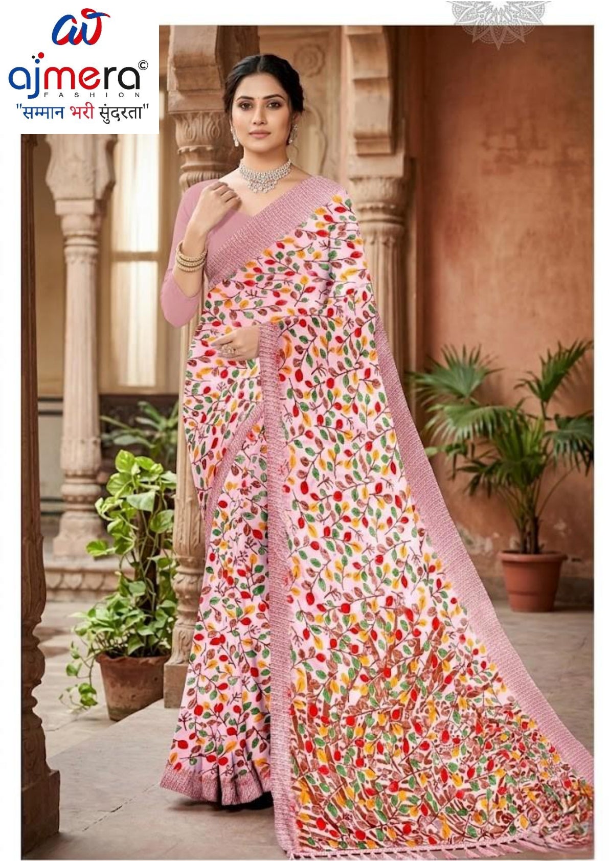 Vichitra Print Loose Saree without Blouse for Premium Ethnic and Traditional Wear | CAS-TATA SKY