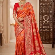 Ethnic Elegance Jacquard Silk Saree With Blouse Piece | SPP-SILK BLOOM