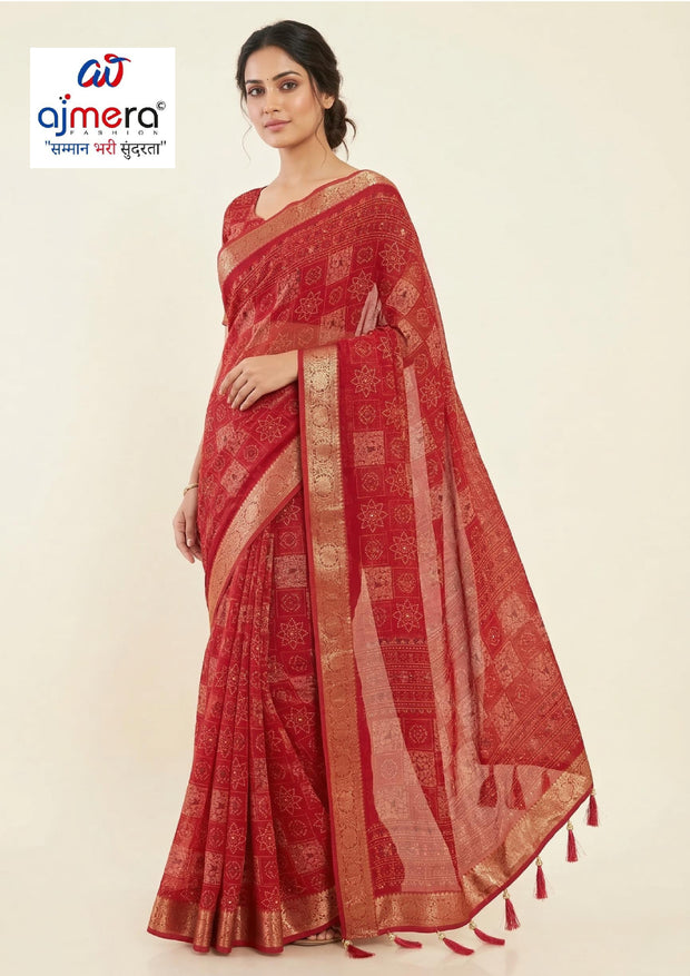 Contemporary Printed Saree with Blouse Piece for Premium Wear| WLN-POPCORN-11150
