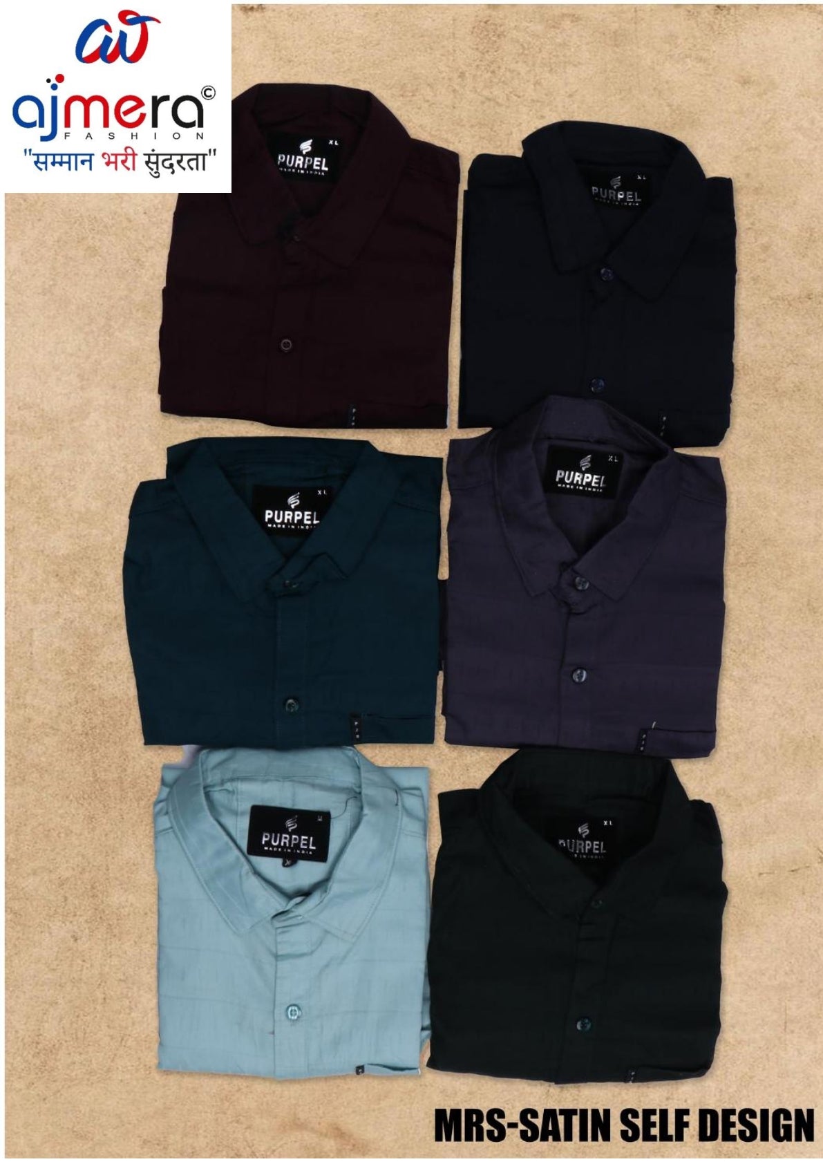 Mens Shirt Manufacturer India for Bulk Orders | MRS-SATIN SELF DESIGN