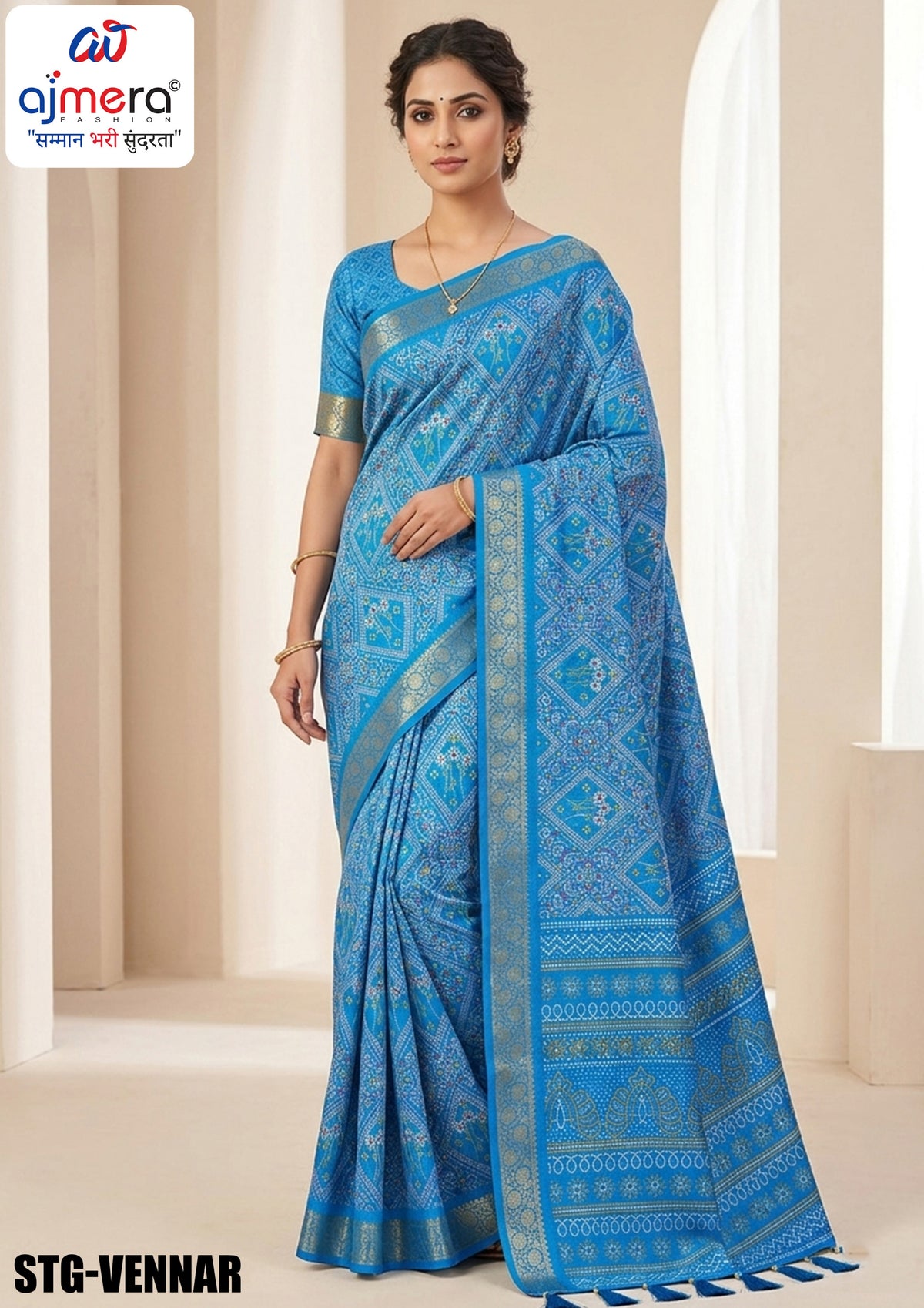 Digital Printed Saree with Blouse Piece for Premium Ethnic and Traditional Wear | STG-VENNAR