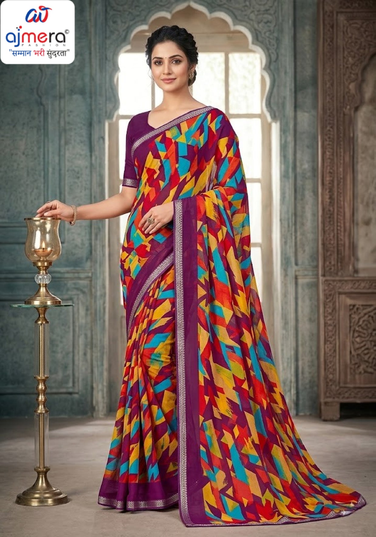 Designer Printed Saree with Blouse Piece for Special Occasions  | SGR-CHAND CHAKORI