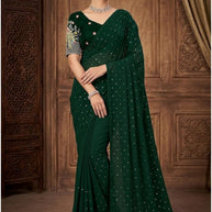 Georgette Dyed Matching Saree Wholesaler with Blouse Piece for Premium Ethnic and Traditional Wear | RLL-PROUD INDIAN-2